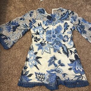 Boutique Blue floral romper